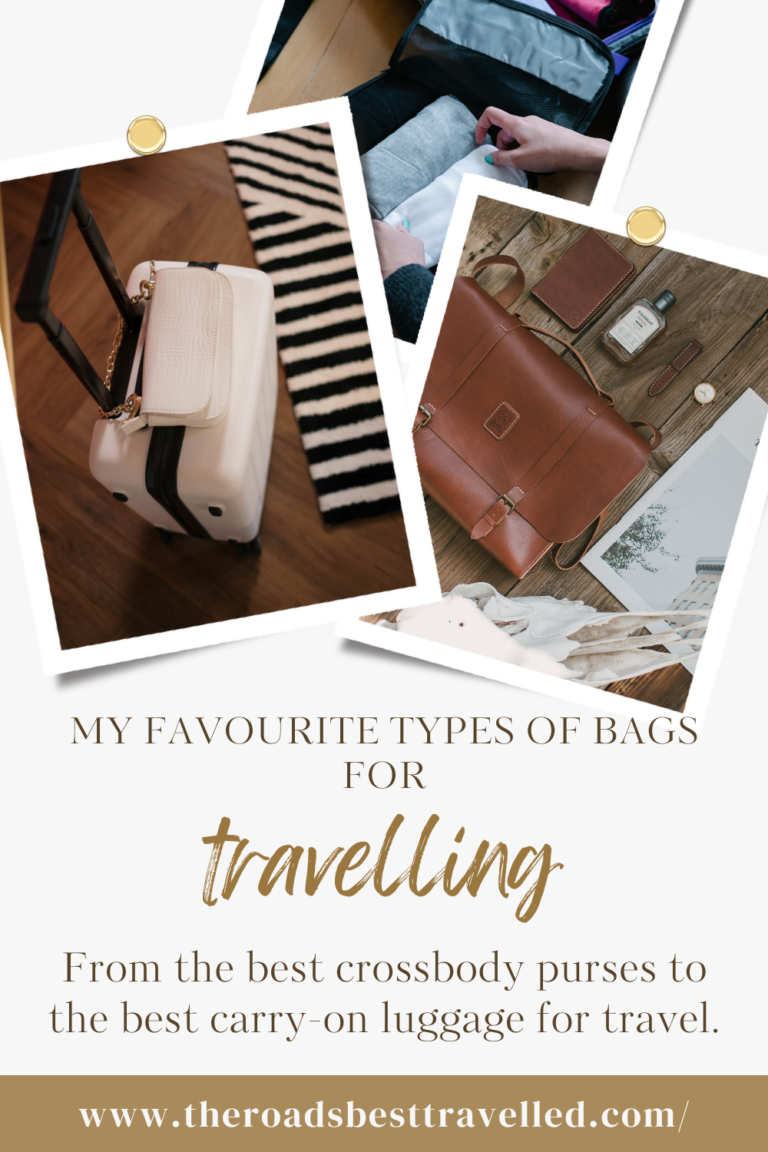 Image showing best types of bags for travelling such as carry-on luggage and cross-body purses.