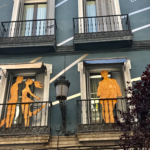 Decorative cutouts on a balcony in Madrid
