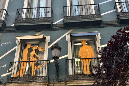 Decorative cutouts on a balcony in Madrid