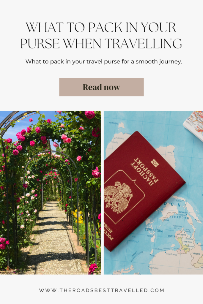 Picture of a flower arch and passport. 