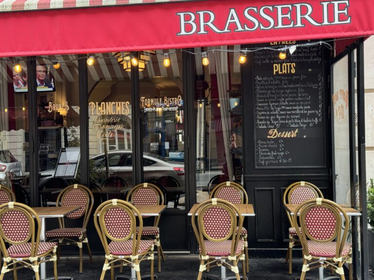 bar chairs at a bistro in paris france