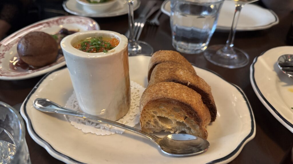 Bone marrow with bread in joe beef montreal for the perfect long weekend.